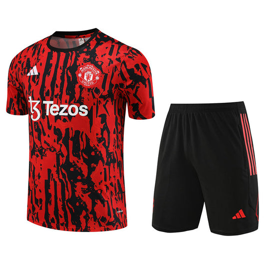 Maillot-Short-Entrainement-Manchester-United-Rouge-Noir-Homme-2023-2024