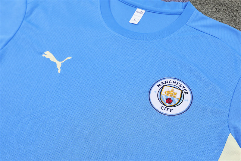 Camiseta/pantalón corto de entrenamiento azul del Manchester City 2024/25 | Foot Sport 