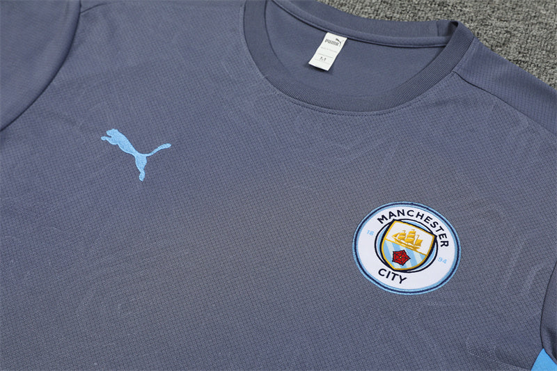 Camiseta/pantalón corto de entrenamiento gris del Manchester City 2024/25 | Foot Sport 