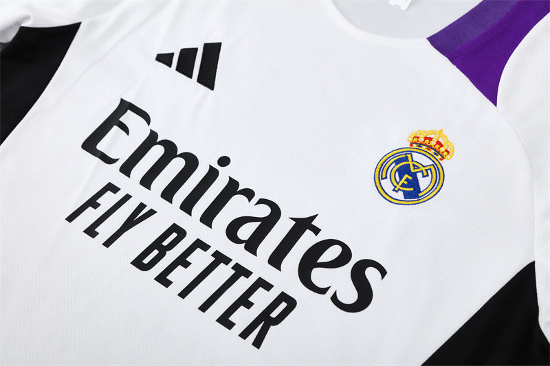 Maillot Training Real Madrid Blanc Violet Homme/Enfant 2024-2025 | Foot Sport
