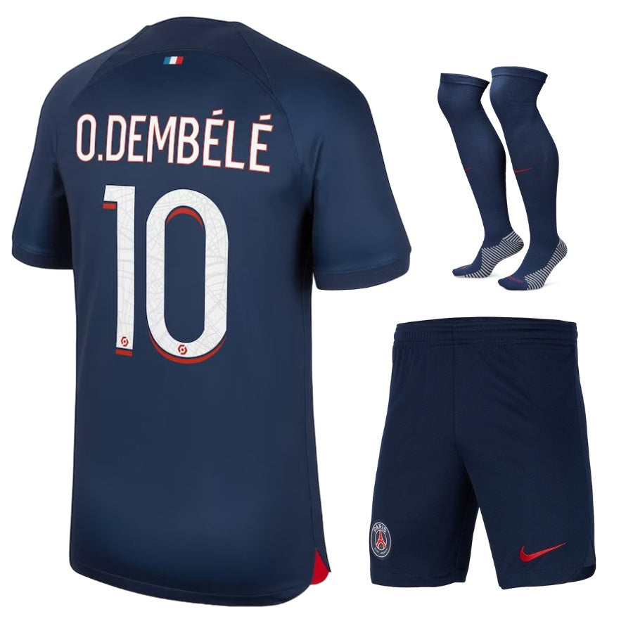 Maillot-kit-Enfant-PSG-Domicile-Dembele-2023-2024-foot-sport