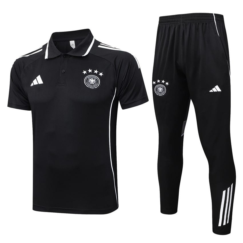 Survetement-Allemagne-Polo-2025-2026-Noir-Blanc-1