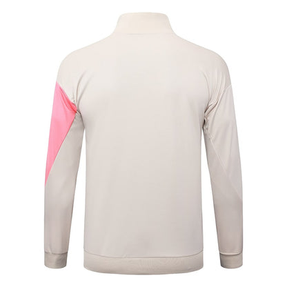 Survetement Barcelone Veste Homme/Enfant  2025 2026 Beige Rose | Foot Sport
