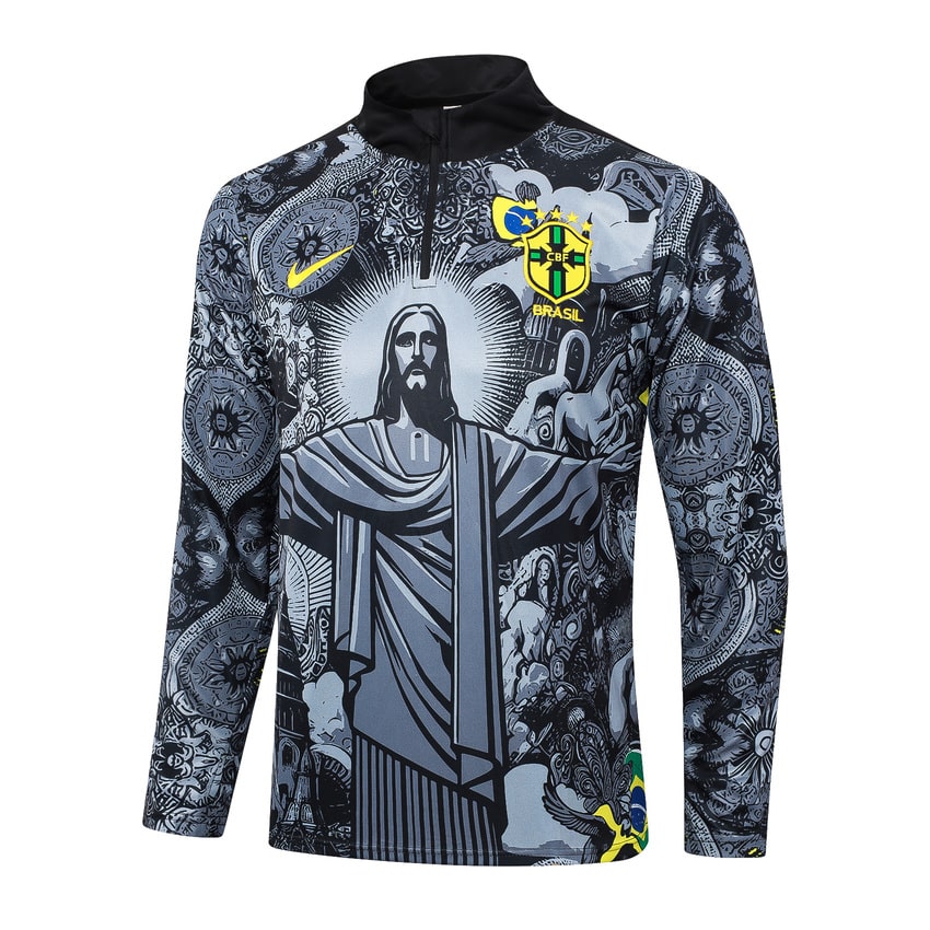 Survetement-Bresil-Training-2024-2025-Gris-Motif-2