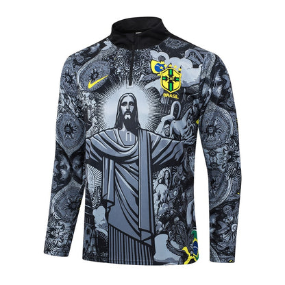 Survetement-Bresil-Training-2024-2025-Gris-Motif-2