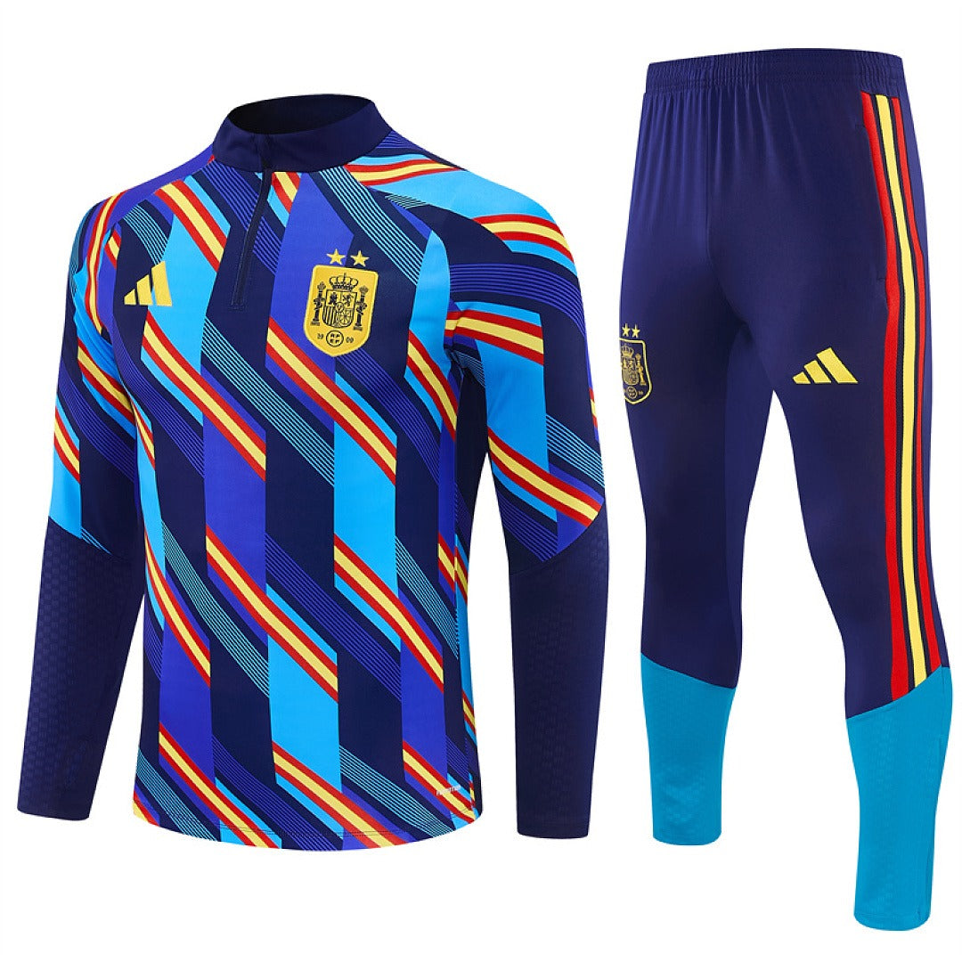 Survetement-Espagne-2-Étoiles-Training-Homme-Enfant-2026-2027-Bleu-Royal-Camouflage-1