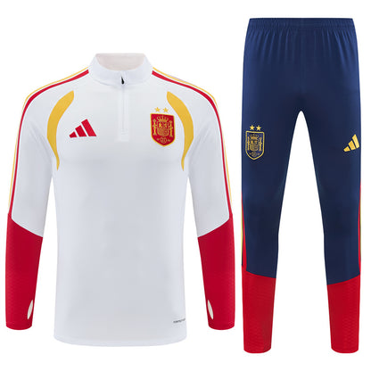 Survetement-Espagne-Training-Homme-Enfant-2026-2027-2-Etoiles-Blanc-1
