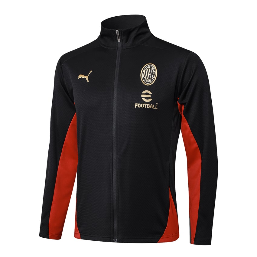 Chaqueta deportiva del AC Milan para hombre/niño 2024-2025, color negro | Fútbol
