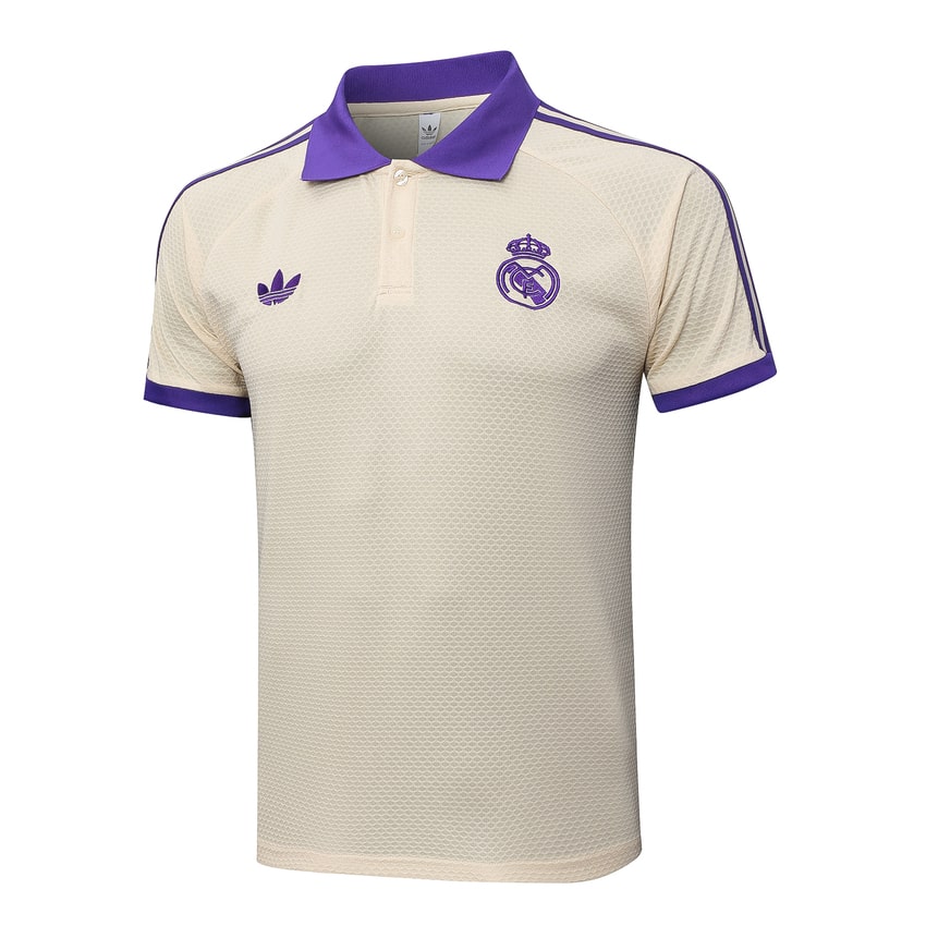 Polo del Real Madrid para hombre 2025-2026 beige y morado | Fútbol
