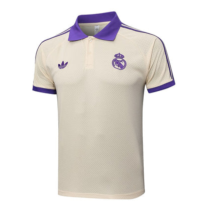 Polo del Real Madrid para hombre 2025-2026 beige y morado | Fútbol