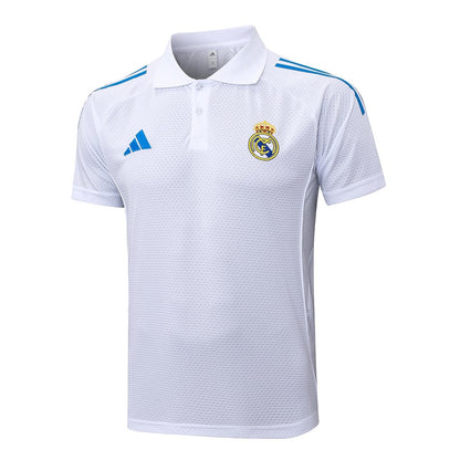 Polo del Real Madrid para hombre 2025-2026 Blanco Azul | Fútbol