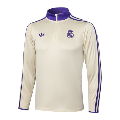 Survetement Real Madrid Training Homme/Enfant 2025 2026 Beige Violet | Foot Sport
