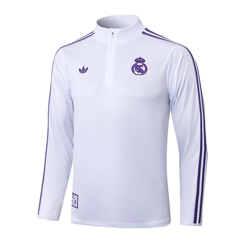 Conjunto de entrenamiento del Real Madrid para hombre/niño 2025-2026, blanco y morado | Fútbol