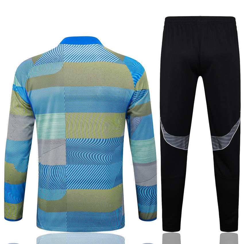Conjunto de entrenamiento del Real Madrid para hombre/niño 2025-2026, azul y verde | Fútbol