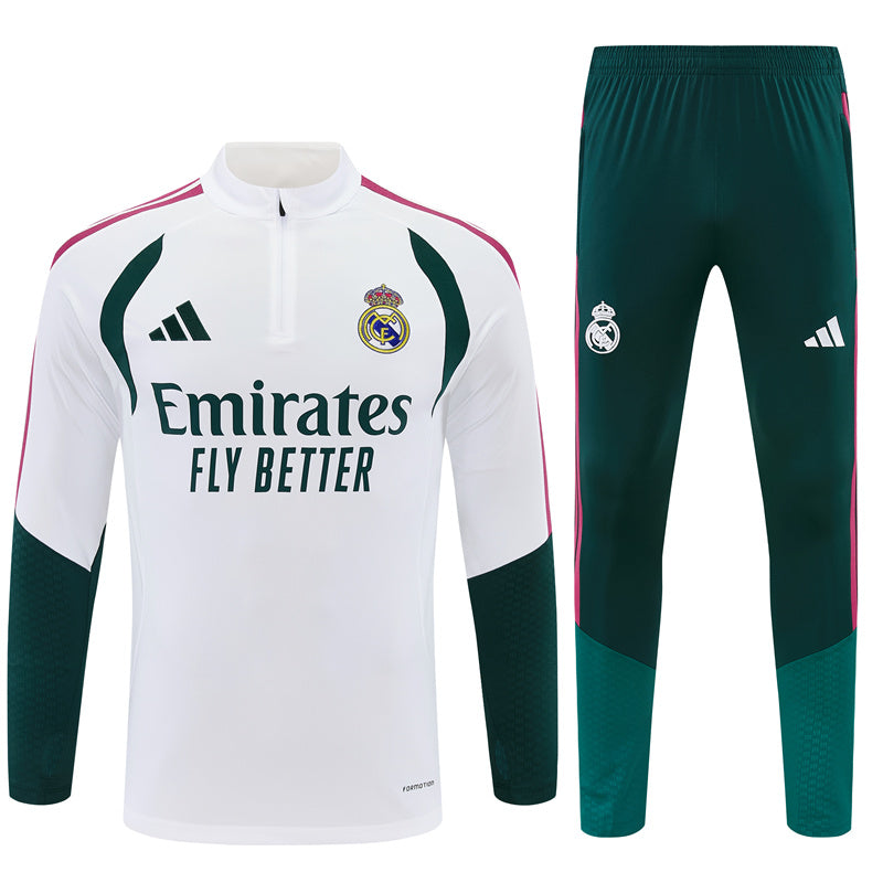 Survetement-Real-Madrid-Training-Homme-Enfant-2026-2027-Blanc-Vert-3