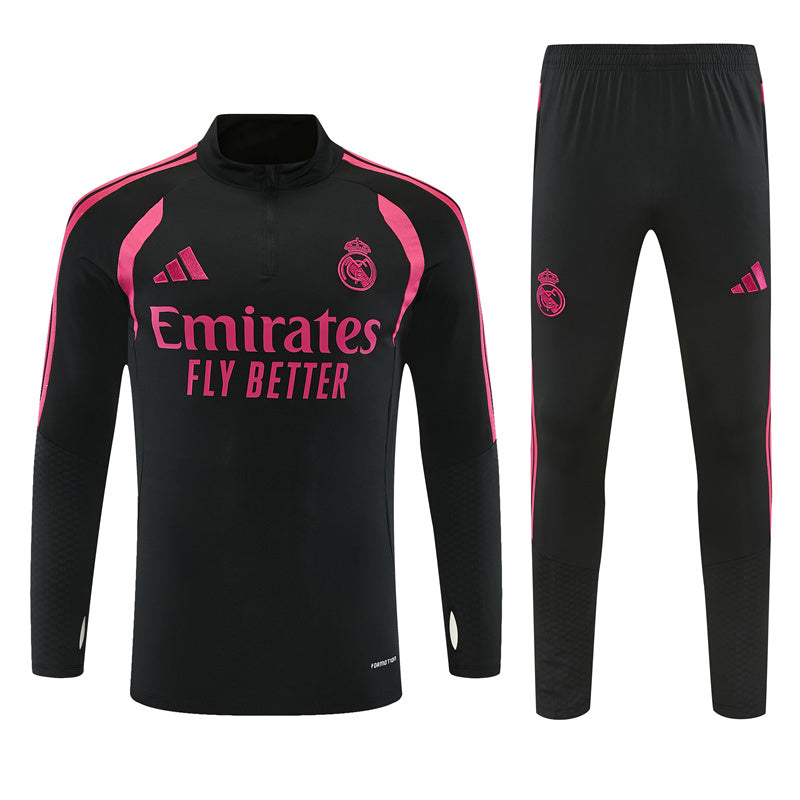 Survetement-Real-Madrid-Training-Homme-Enfant-2026-2027-Noir-Fucshia-3