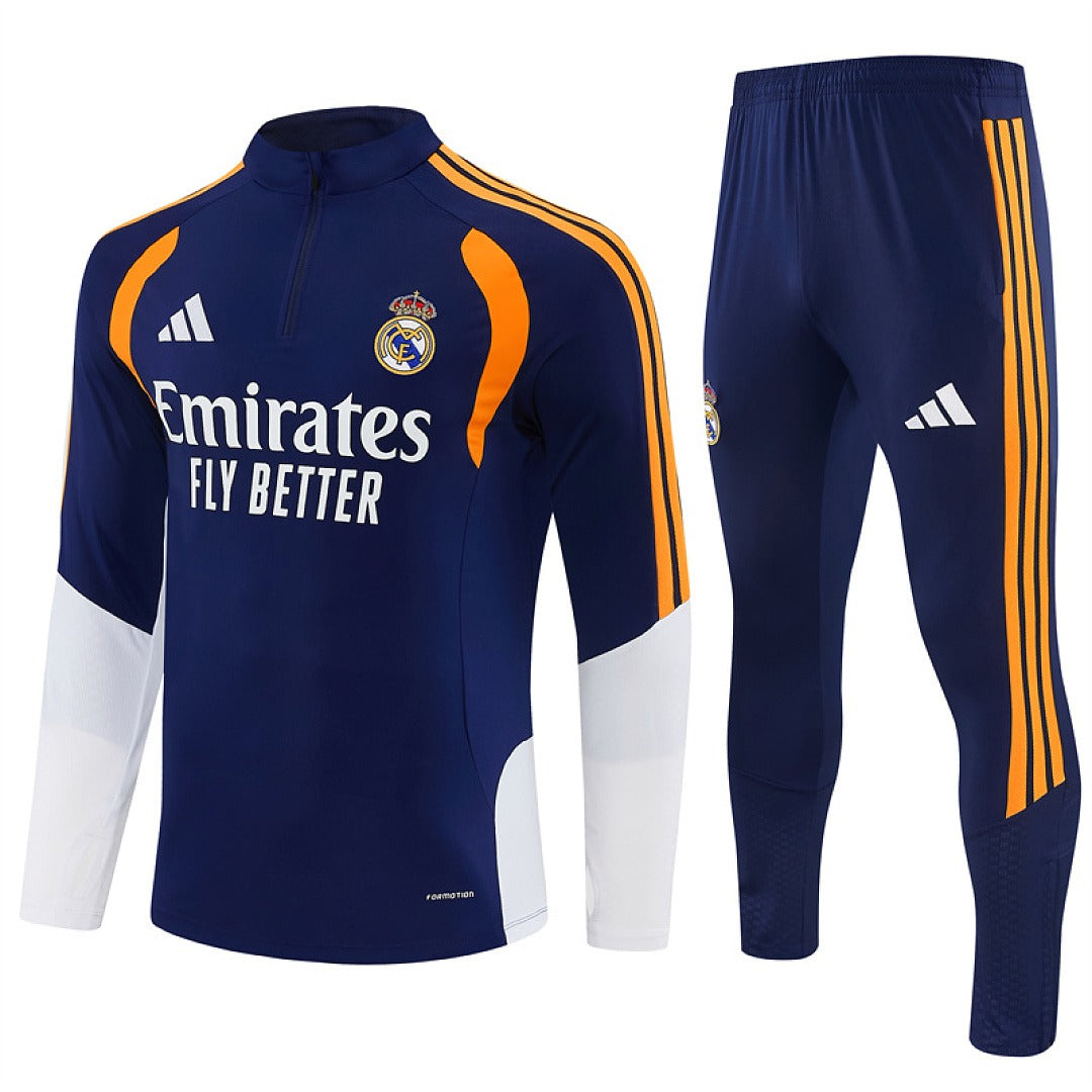 Survetement-Real-Madrid-Training-Homme/Enfant-2026-2027-Bleu-Royal-et-Jaune-1