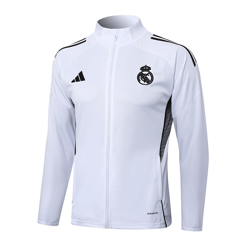 Chaqueta deportiva del Real Madrid para hombre/niño 2025-2026, blanco claro | Fútbol