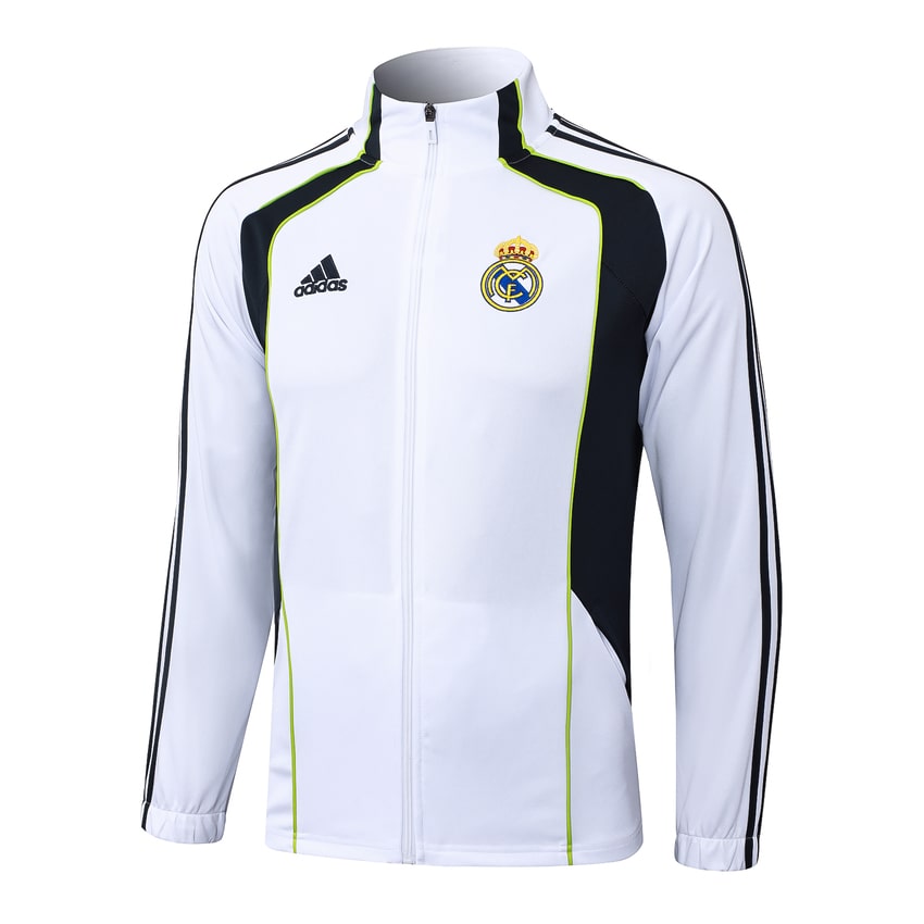 Survetement Real Madrid Veste Homme/Enfant  2025 2026 Blanc Noir | Foot Sport