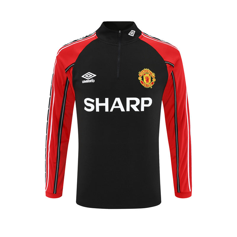 Veste Manchester United Training Homme 1998 1999 Noir Rouge