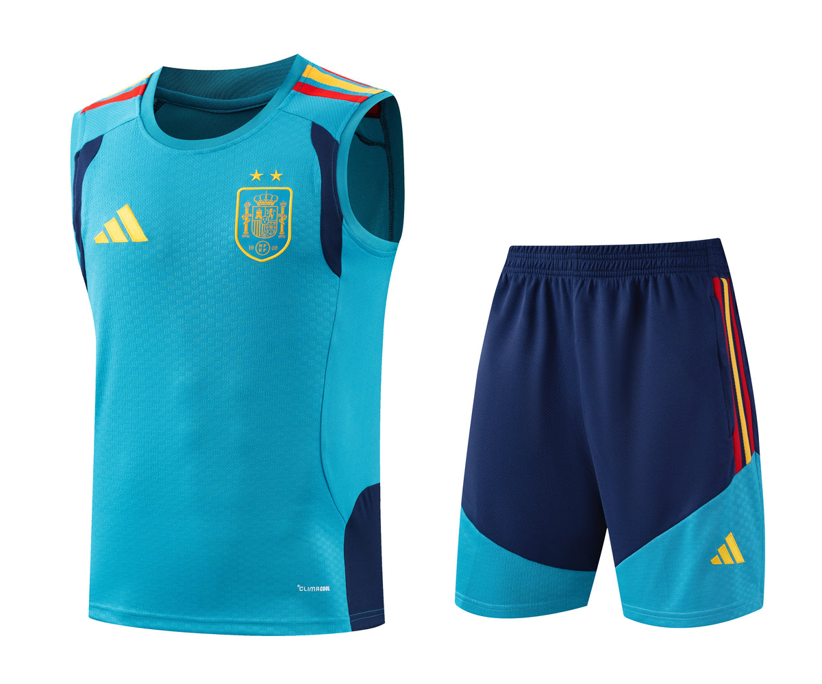Debardeur Short Espagne 2 etoiles Homme 2026 2027 Bleu Clair | Foot Sport