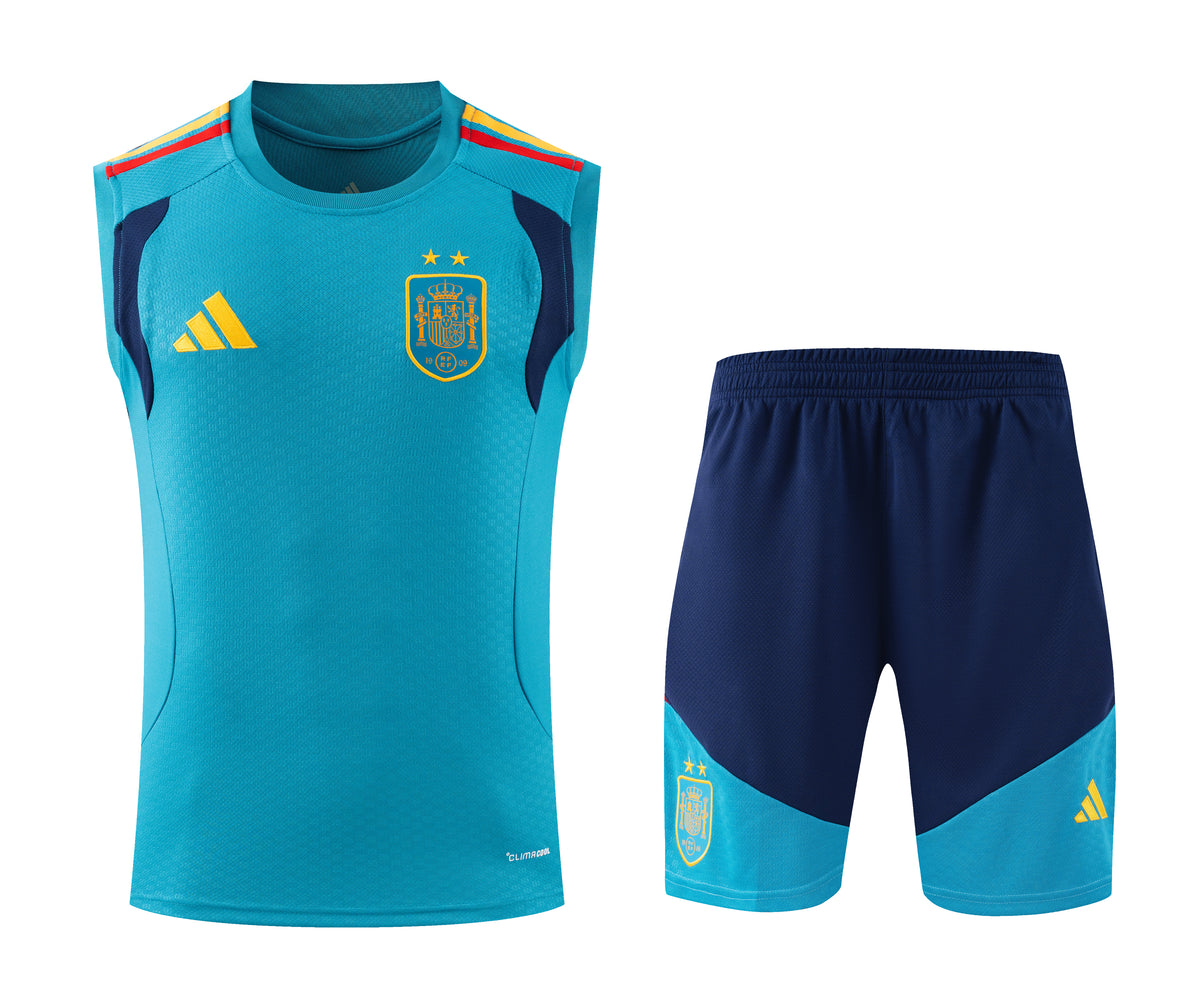 Debardeur Short Espagne 2 etoiles Homme 2026 2027 Bleu Clair | Foot Sport
