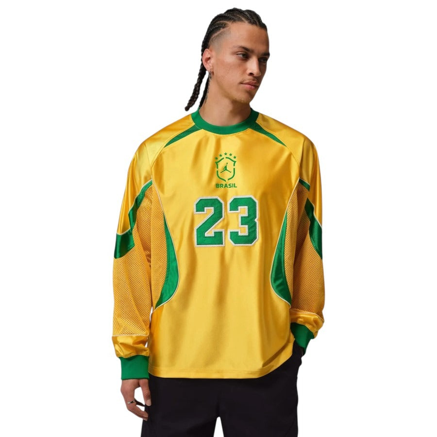 Maillot Bresil Gardien Coupe du Monde Manches Longues Homme 2026 Jaune