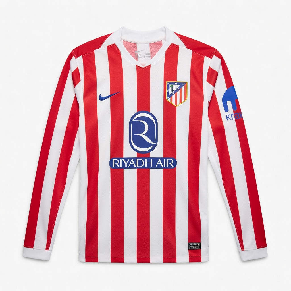 Men's Atletico Madrid Long-Sleeve Home Jersey 2025 2026 – Foot