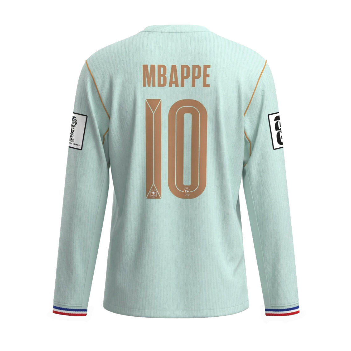 Men's France Mbappe Long Sleeve Away Shirt Green World Cup 2026