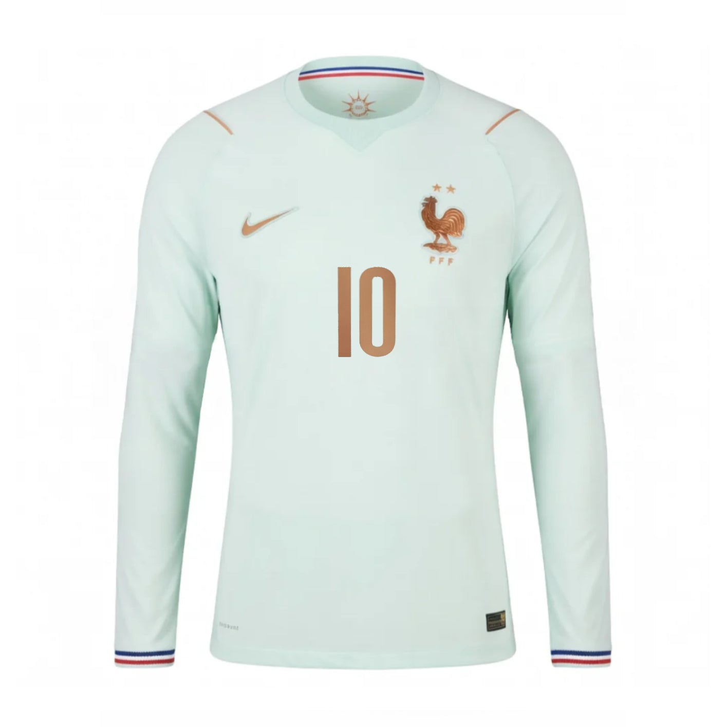 Men's France Mbappe Long Sleeve Away Green 2026 World Cup Jersey