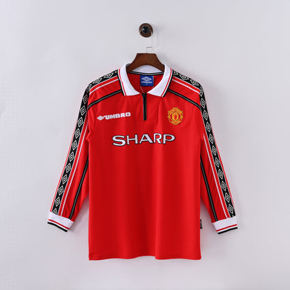 Maillot Manchester United Retro Vintage Manches Longues 1998-1999 Domicile Homme | Foot Sport